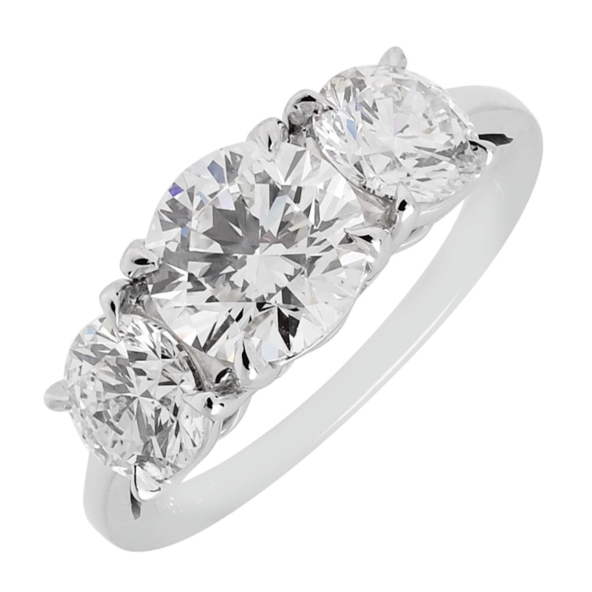 Three Stone Diamond Engagement Ring in Platinum (2 7/8ct tw)