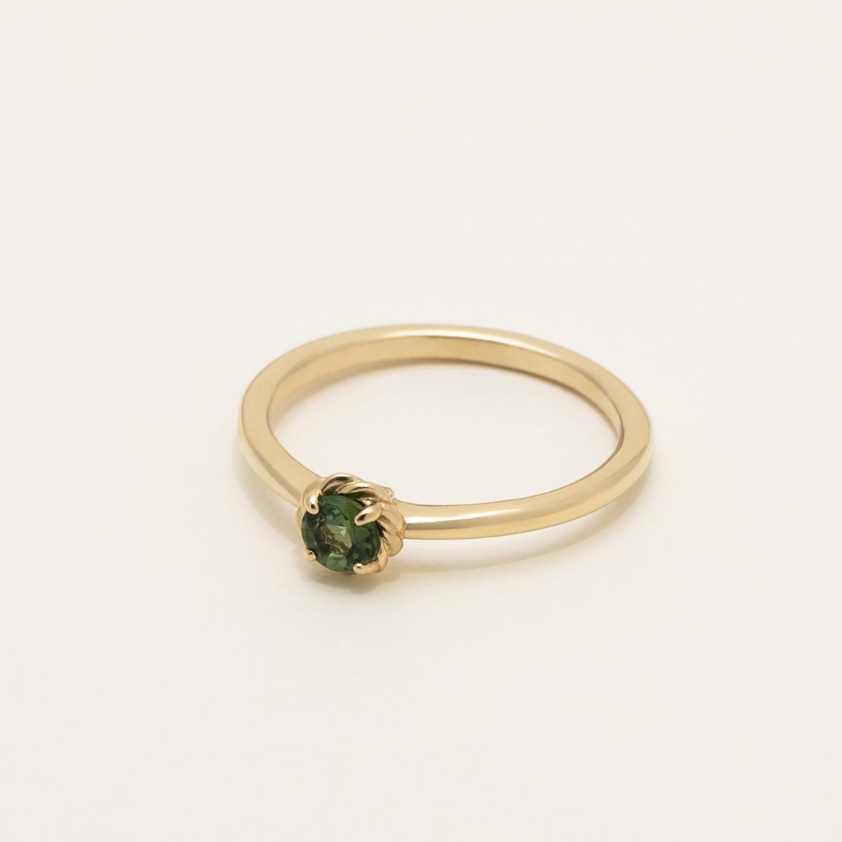 Maine Green Tourmaline Ring in 14kt Yellow Gold