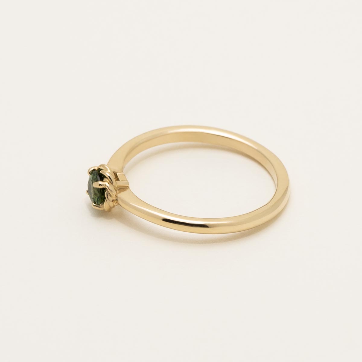 Maine Green Tourmaline Ring in 14kt Yellow Gold
