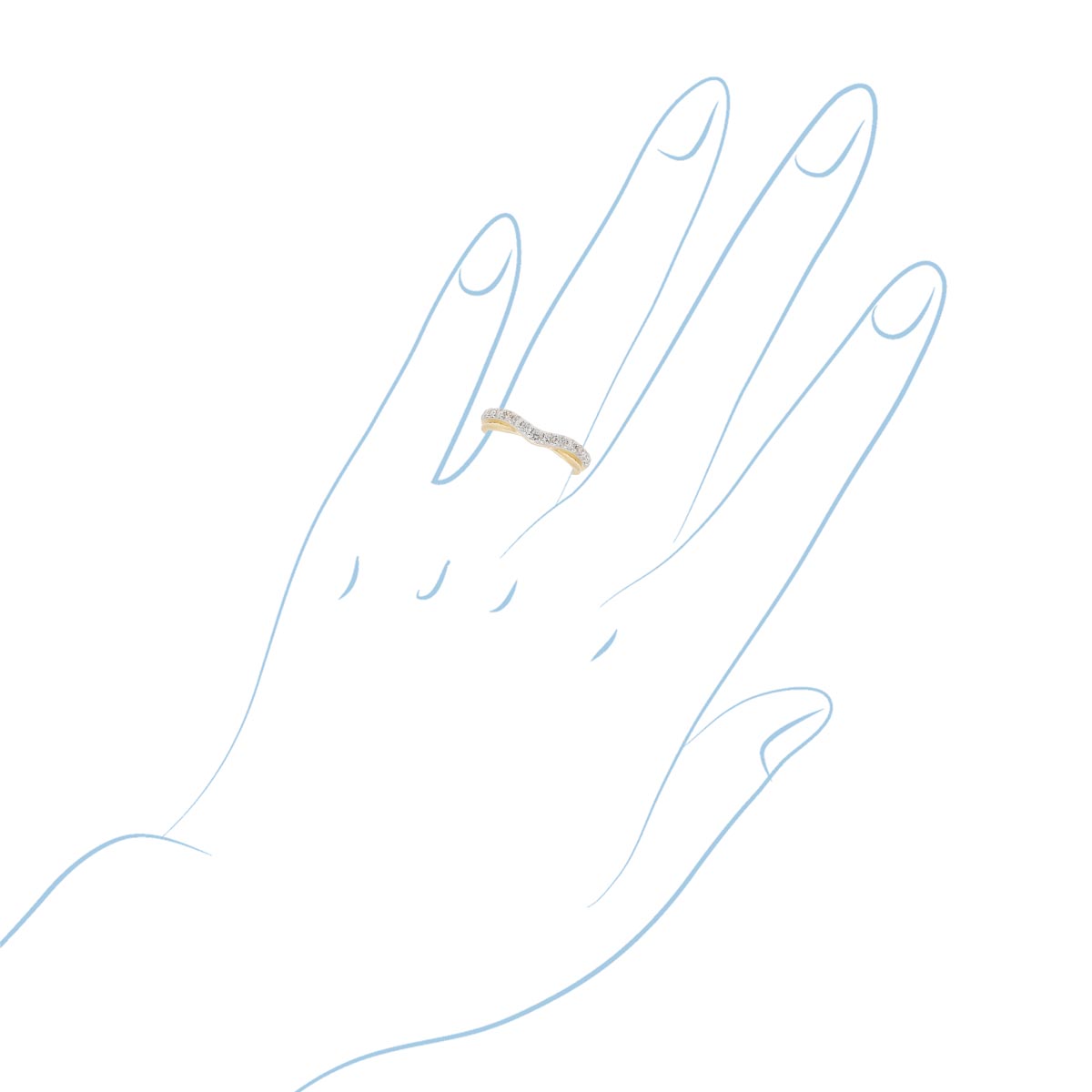 Diamond Curved Band in 14kt Yellow Gold (1/2ct tw)