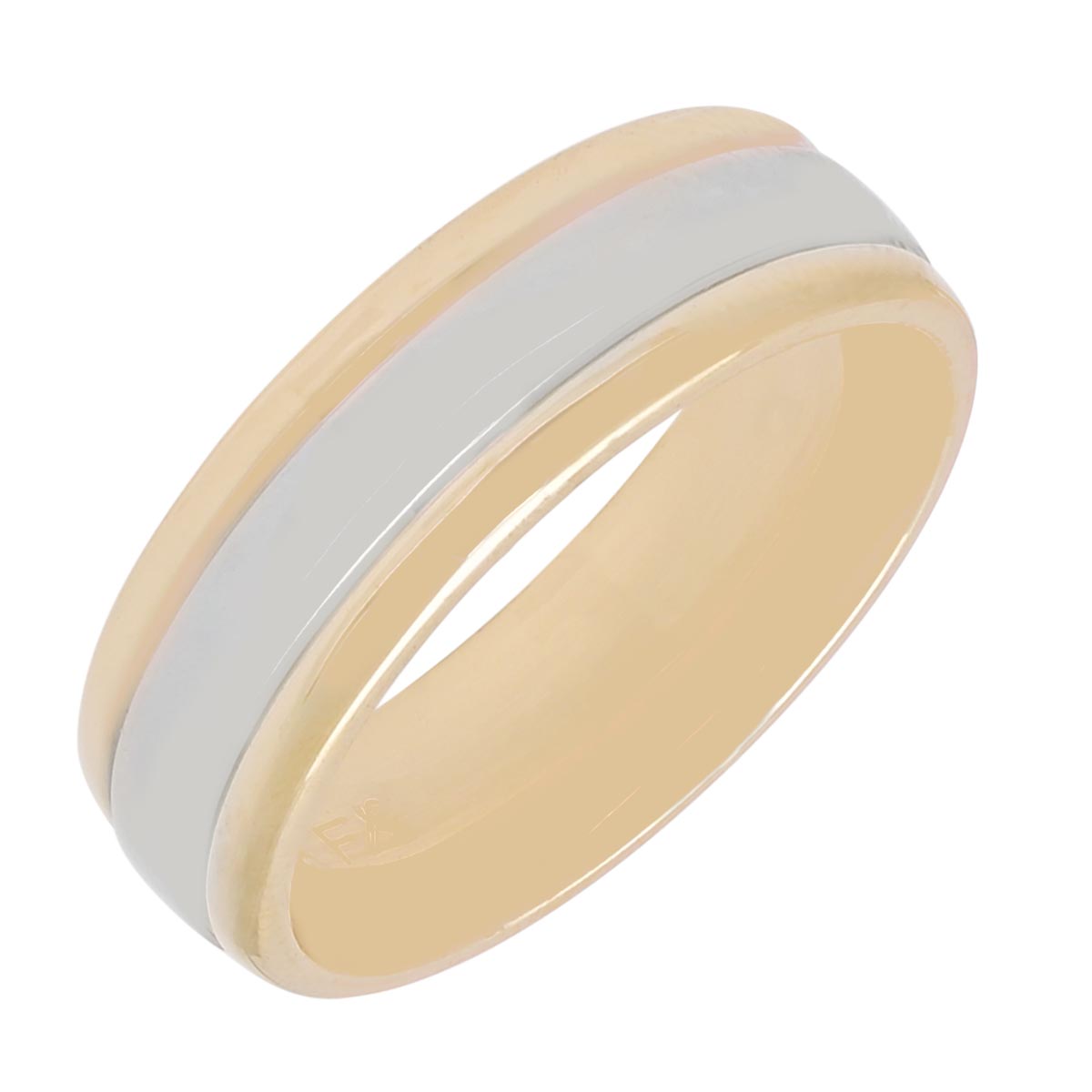 Estate Plain Wedding Band in 14kt Yellow and White Gold (6mm)