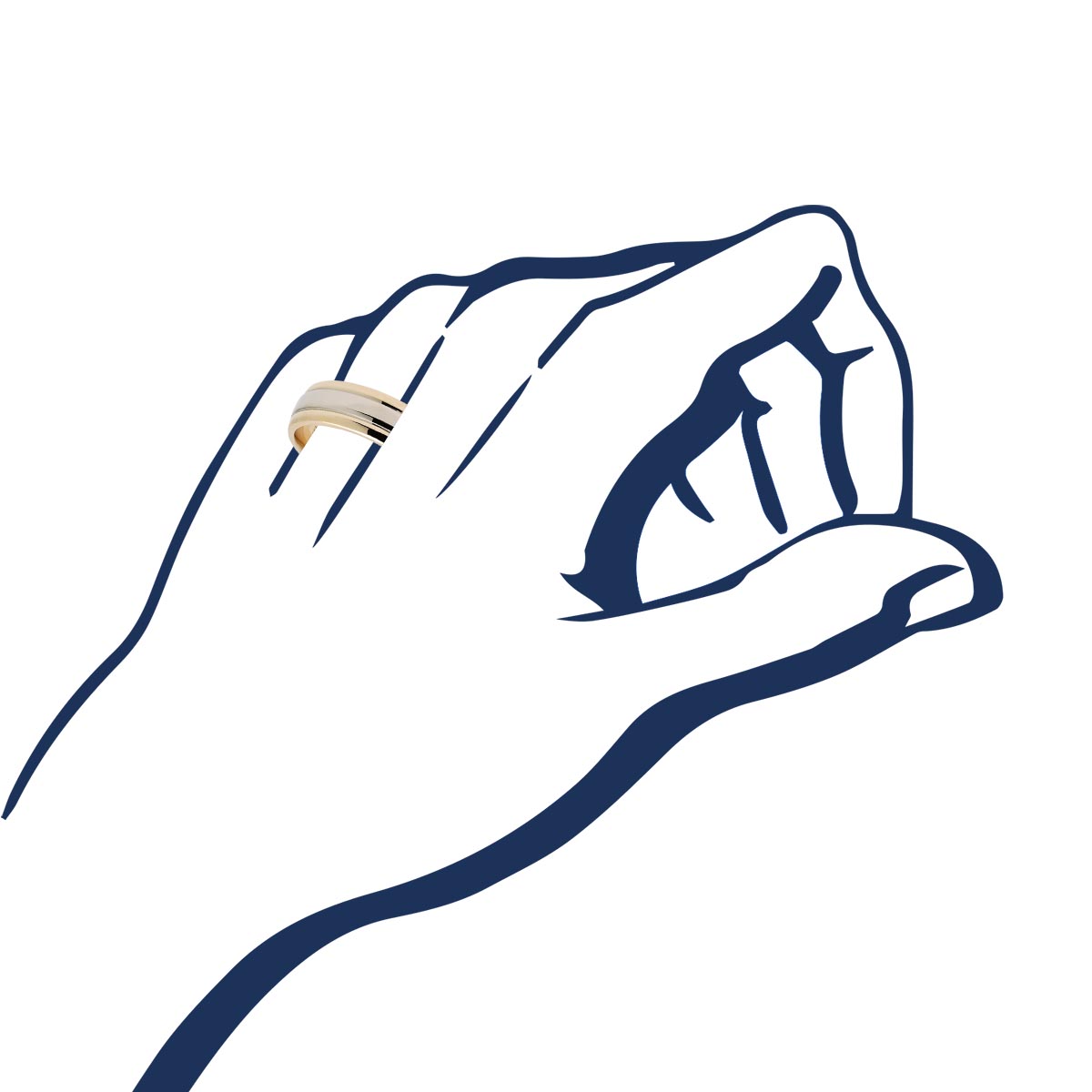 Estate Plain Wedding Band in 14kt Yellow and White Gold (6mm)