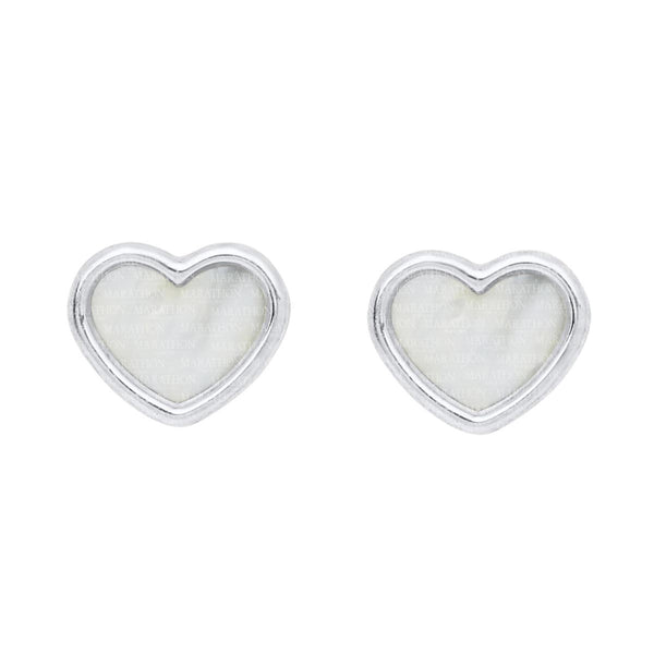 【STONEHENgE】Silver Material Pearl Heart Earrings SC1776 Silver Pearl Heart Earrings – silverliningsjewel