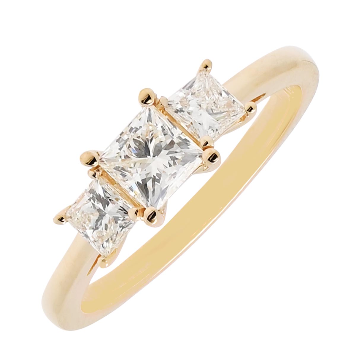 Princess Diamond Three Stone  Ring in 14kt Yellow Gold (1ct tw)
