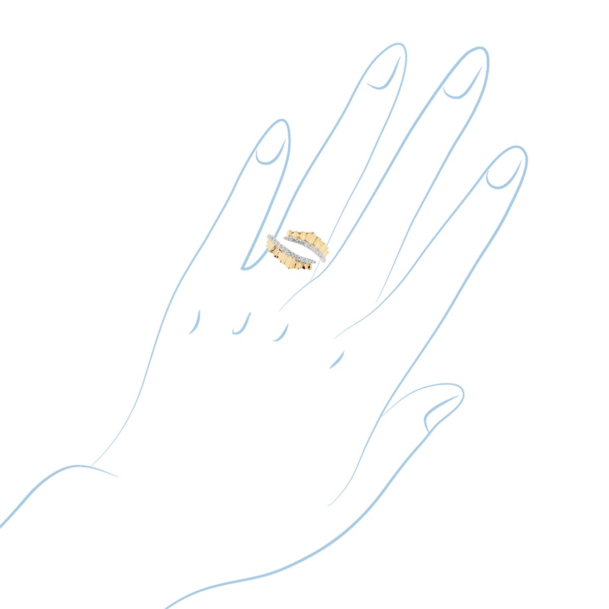 Diamond Fashion Ring in 14kt Yellow and White Gold (3/8ct tw)