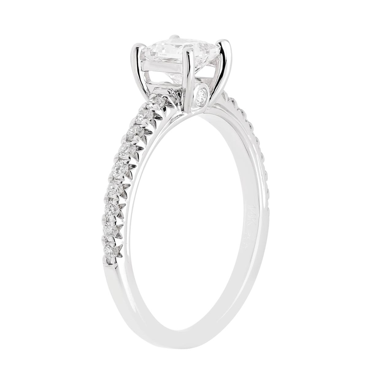 Princess Cut Diamond Engagement Ring in 14kt White Gold (1ct tw)