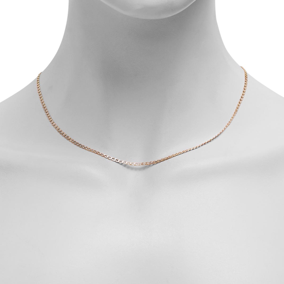 Diamond Cut Curb Chain in 14kt Yellow and White Gold (18 inches and 2.4mm wide)