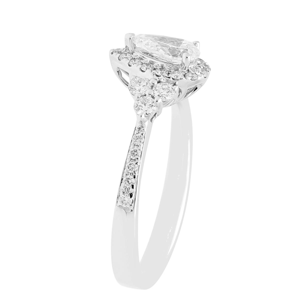 Pear Shaped Diamond Engagement Ring in 14kt White Gold (7/8ct tw)