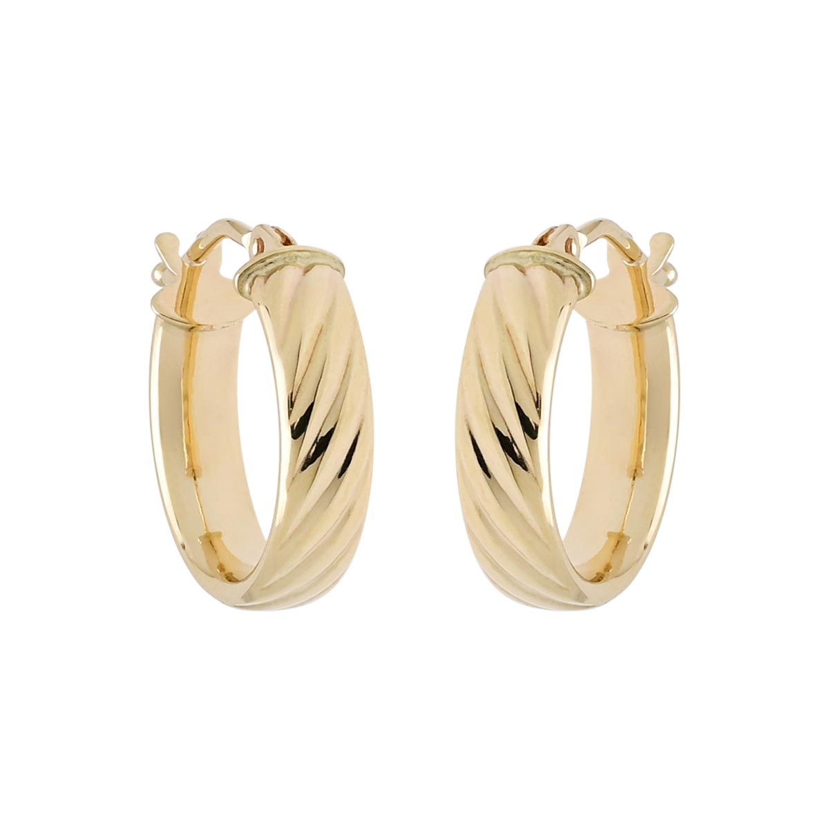 Textured Hoop Earrings in 14kt Yellow Gold
