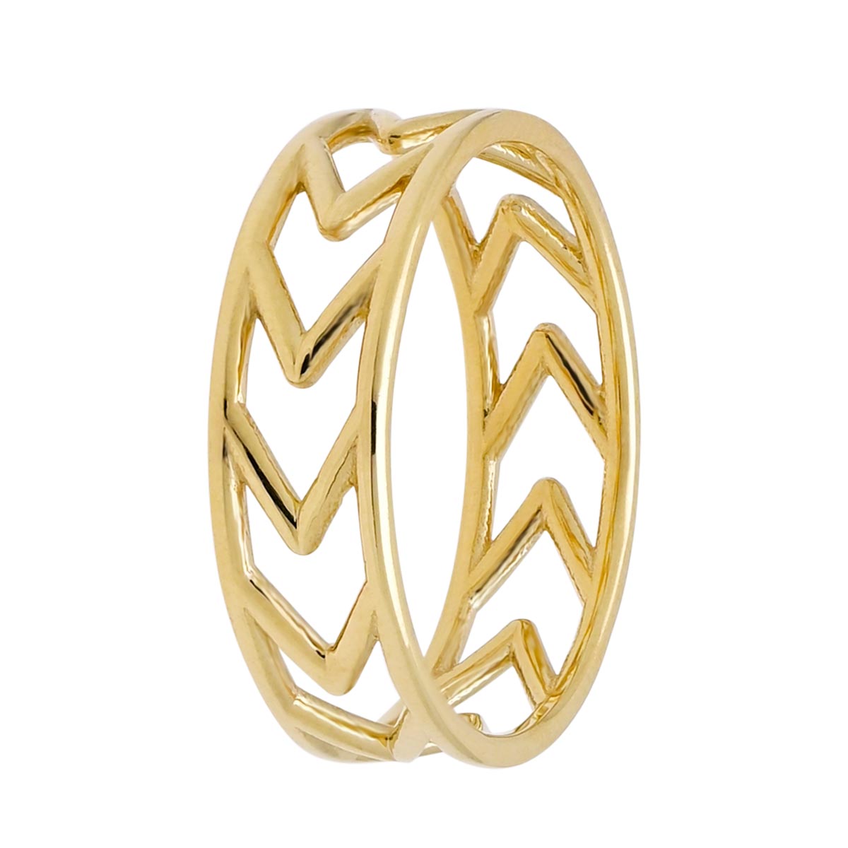 Chevron Band in 14kt Yellow Gold