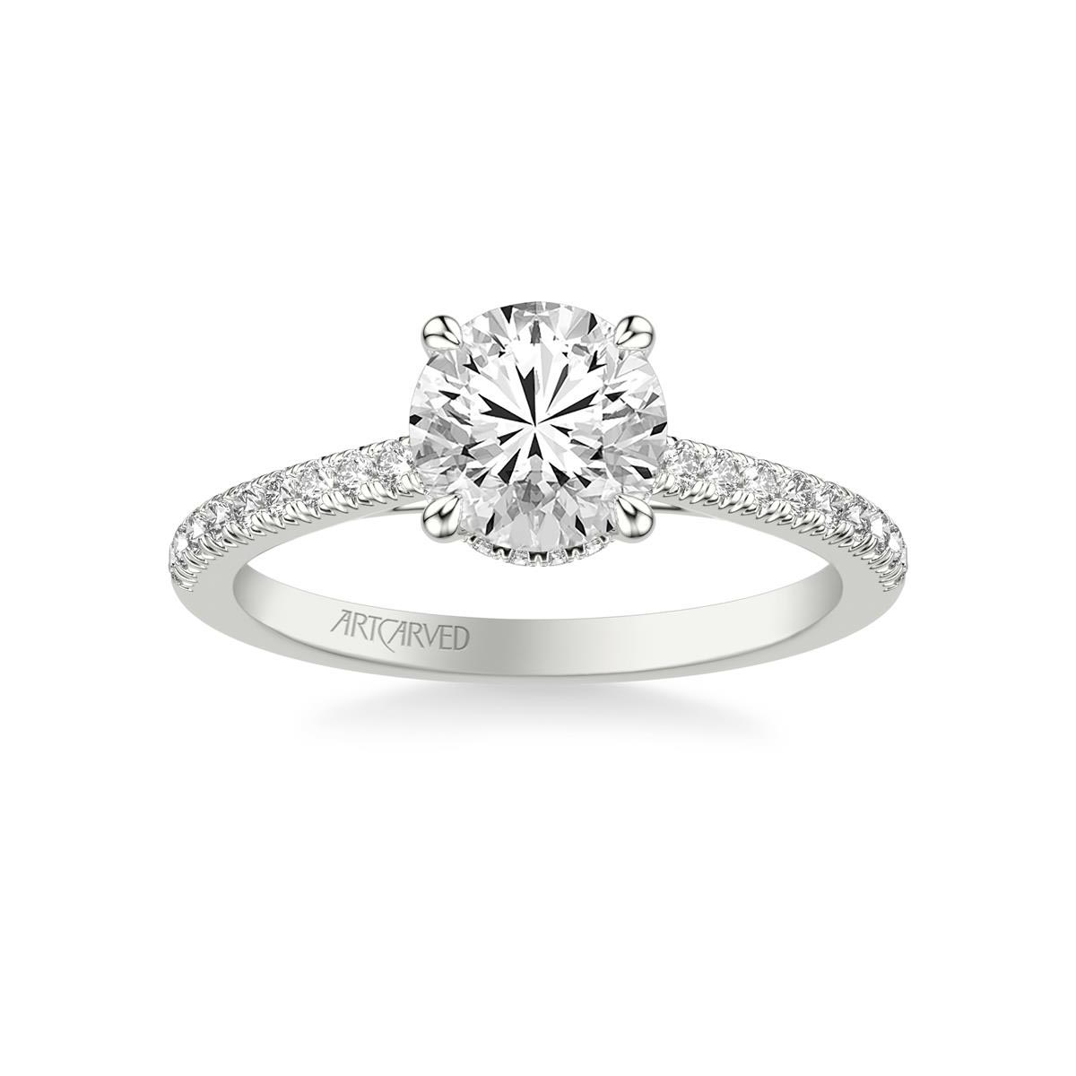 Artcarved Diamond Engagement Ring Setting in 14kt White Gold (1/4ct tw)