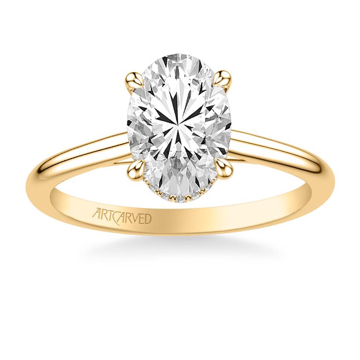 Artcarved Diamond Engagement Ring Setting in 14kt Yellow Gold (1/10ct tw)
