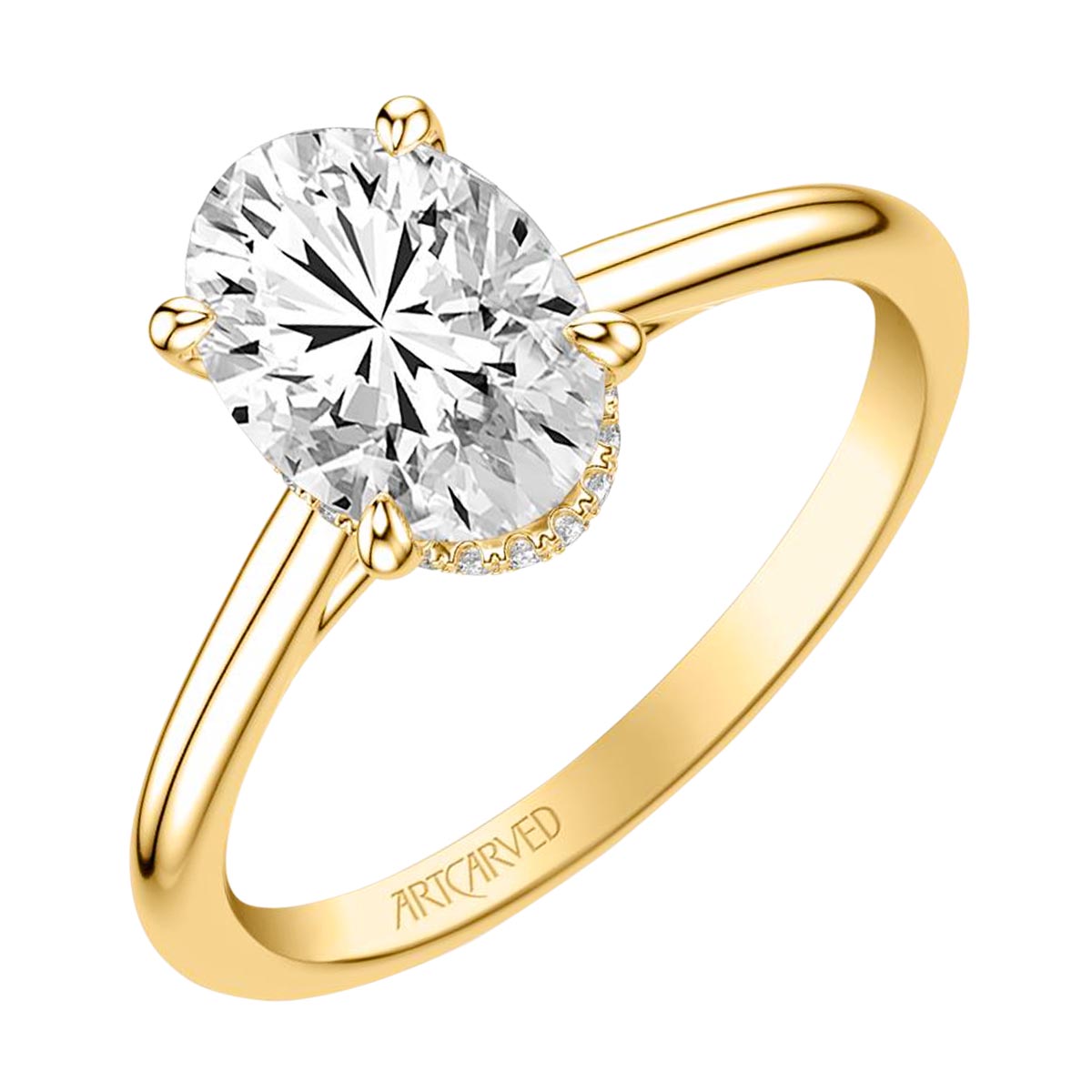 Artcarved Diamond Engagement Ring Setting in 14kt Yellow Gold (1/10ct tw)