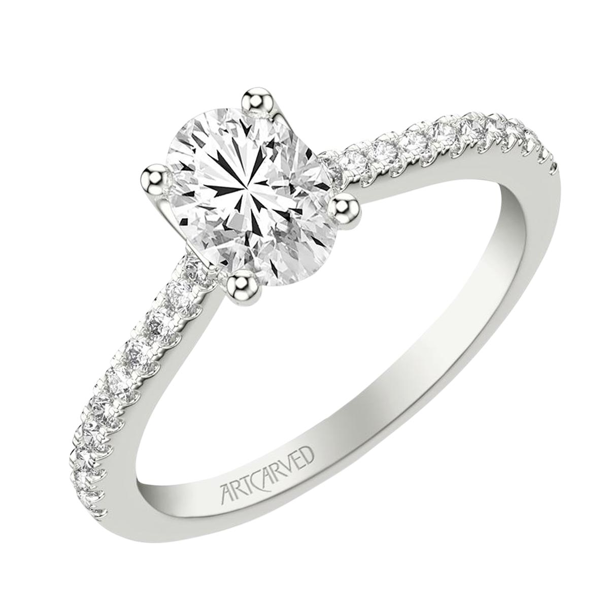 Artcarved Diamond Engagement Ring Setting in 14kt White Gold (1/4ct tw)