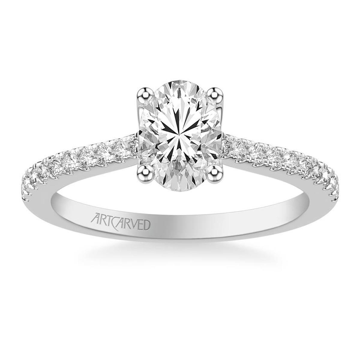 Artcarved Diamond Engagement Ring Setting in 14kt White Gold (1/4ct tw)
