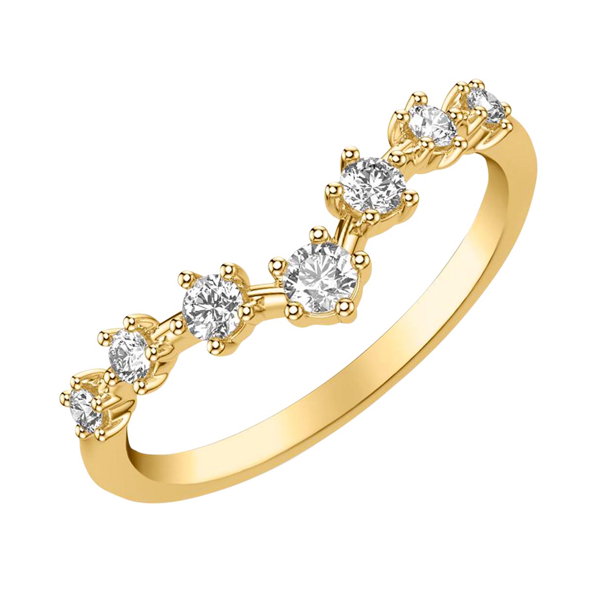 Diamond V-Shaped Band in 14kt Yellow Gold (1/3ct tw)