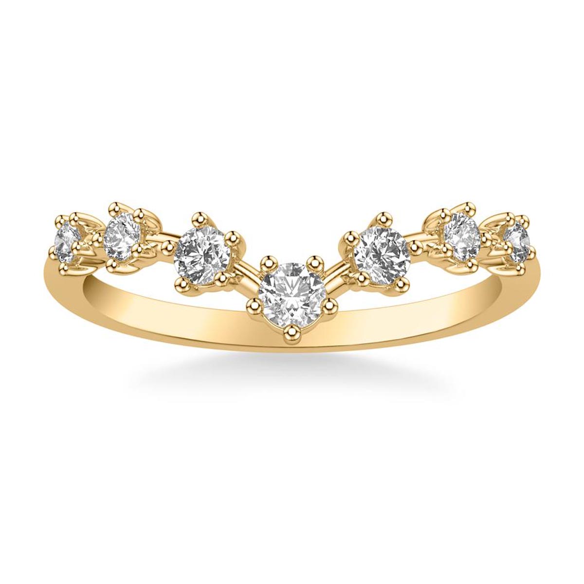 Diamond V-Shaped Band in 14kt Yellow Gold (1/3ct tw)