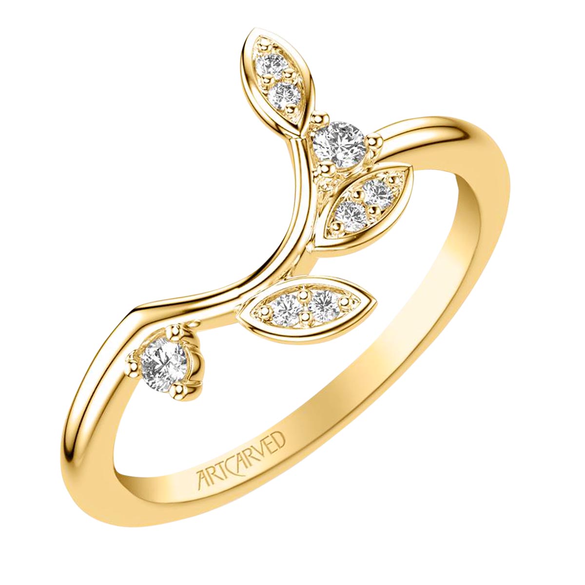 Artcarved Diamond Curved Wrap in 14kt Yellow Gold (1/10ct tw)