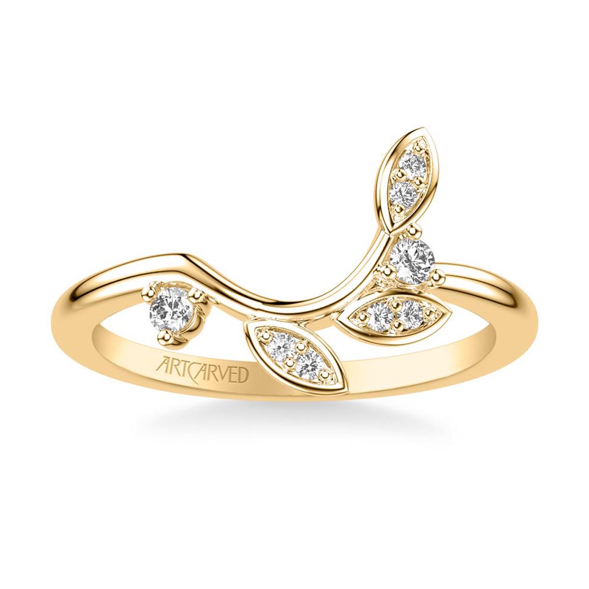 Artcarved Diamond Curved Wrap in 14kt Yellow Gold (1/10ct tw)