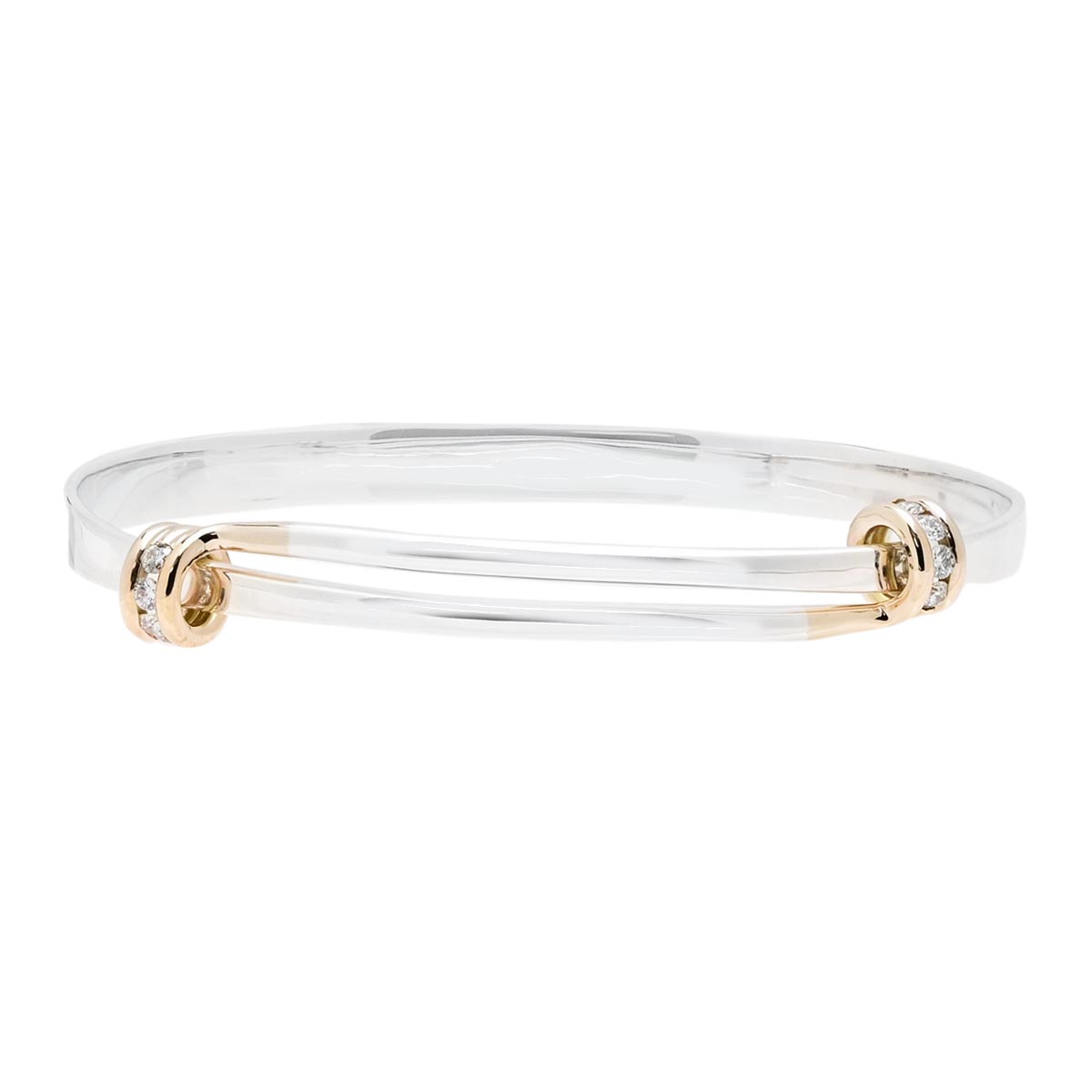 E.L. Designs Signature Diamond Wrap Bracelet in Sterling Silver and 14kt Yellow Gold (1/4ct tw)