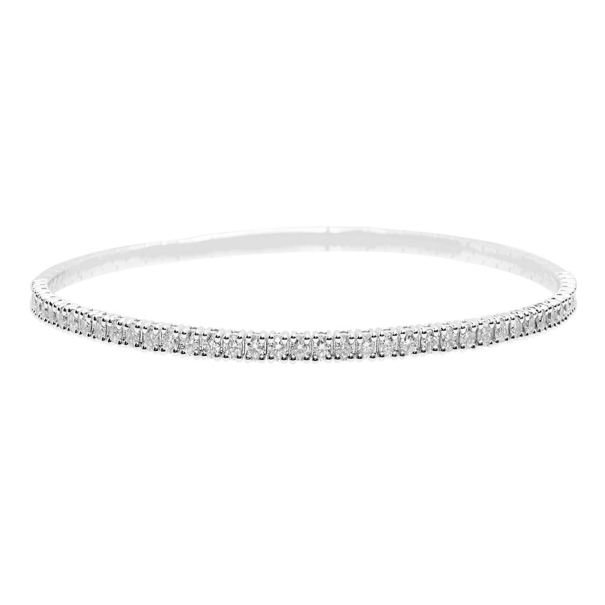 Diamond Flexible Bangle Bracelet in 14kt White Gold (1ct tw)