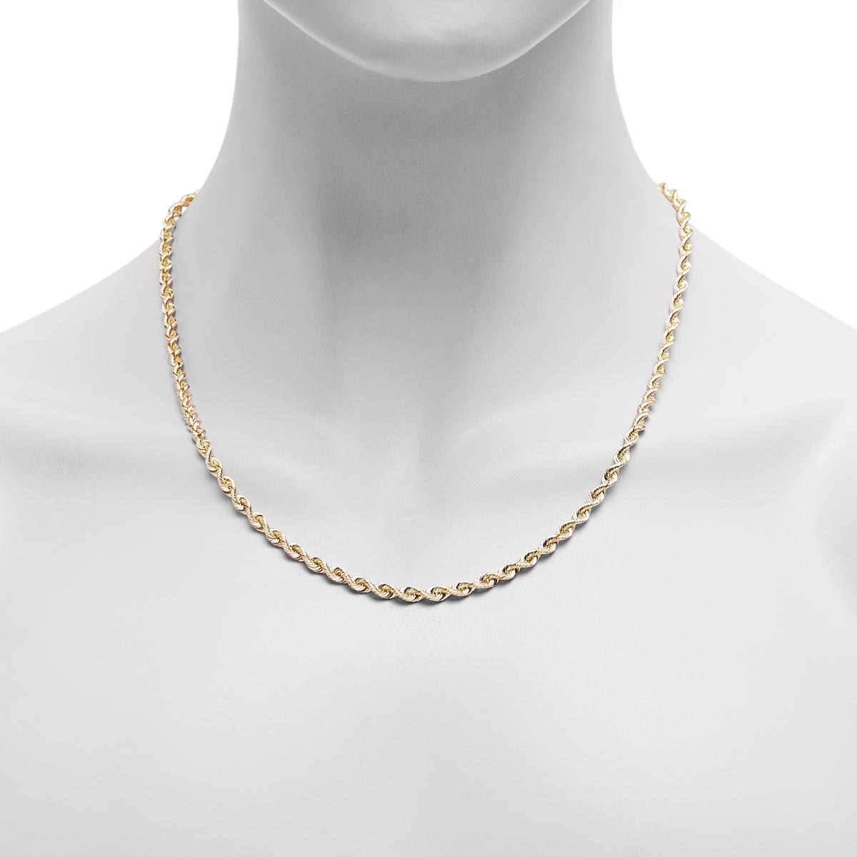 Silk Rope Chain in 14kt Yellow Gold (20 inches and 3.7mm wide)
