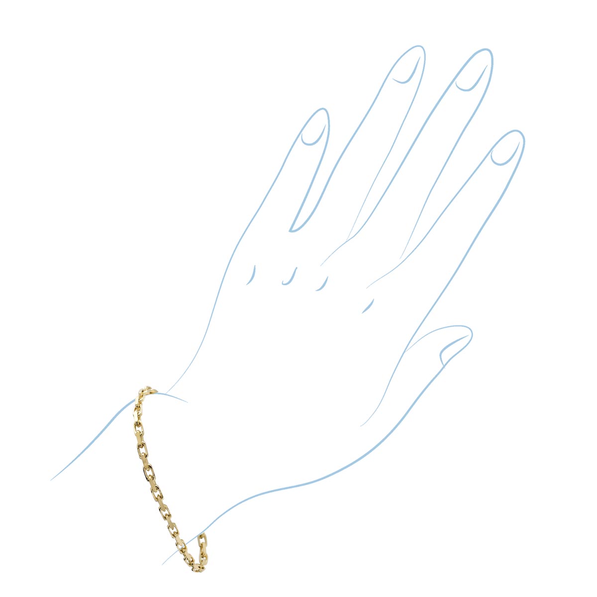 Mens French Cable Chain Bracelet in 14kt Yellow Gold (8.25 inches and 3.5mm wide)