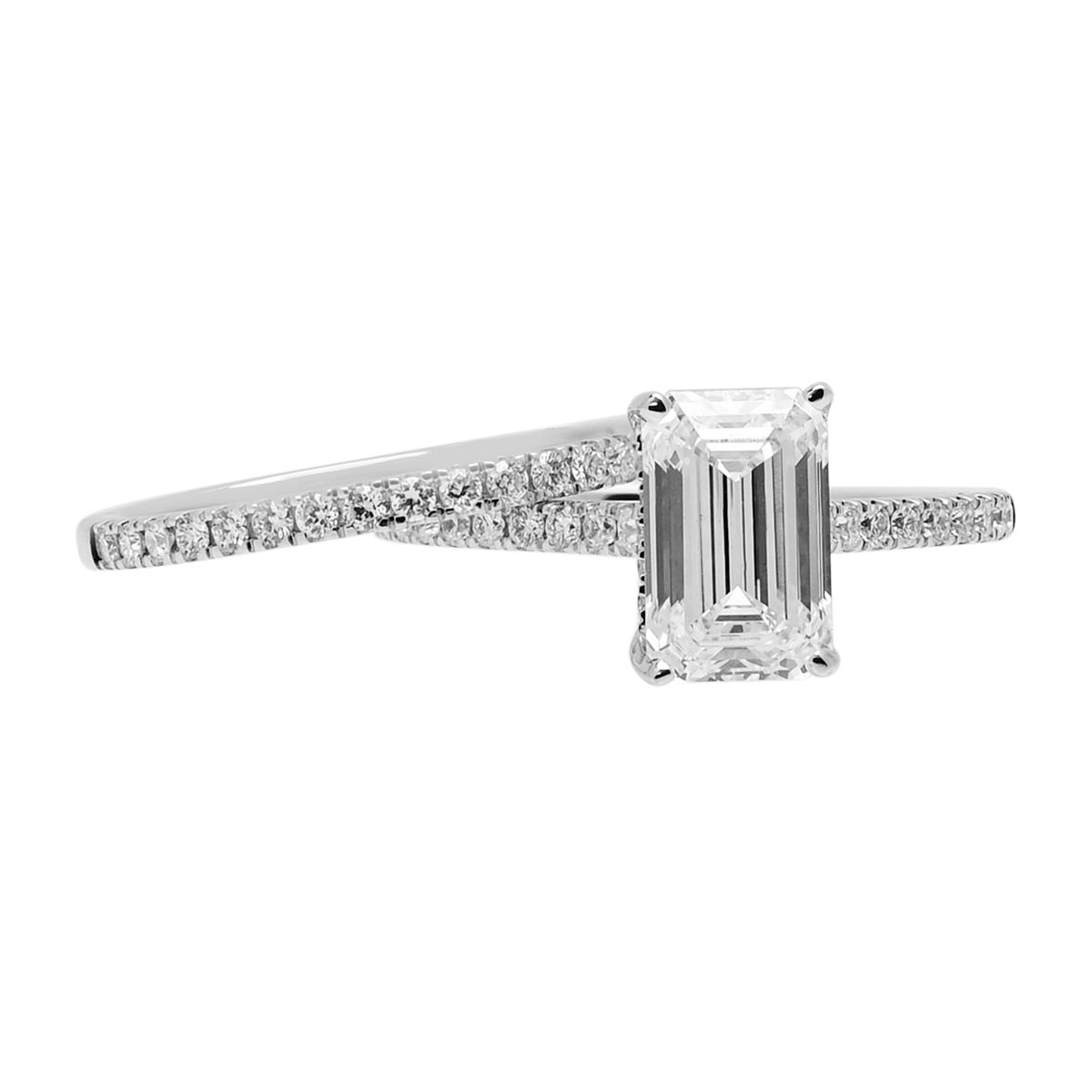 Lab Grown Emerald Cut Diamond Bridal Set in 14kt White Gold (2 1/2ct tw)