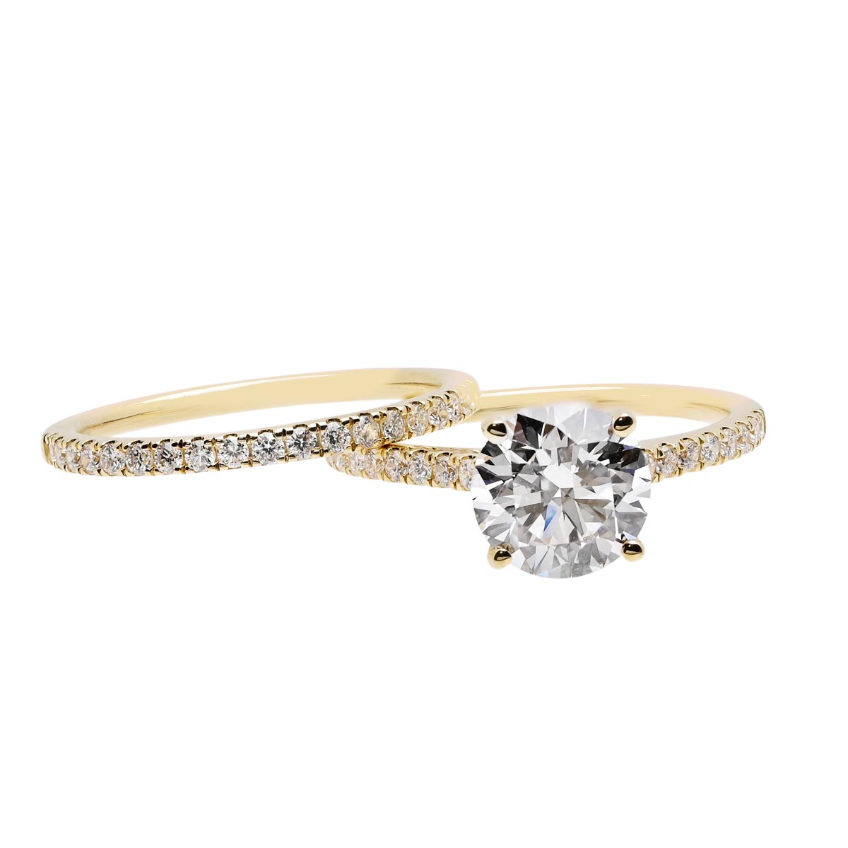 Lab Grown Diamond Bridal Set in 14kt Yellow Gold (2ct tw)
