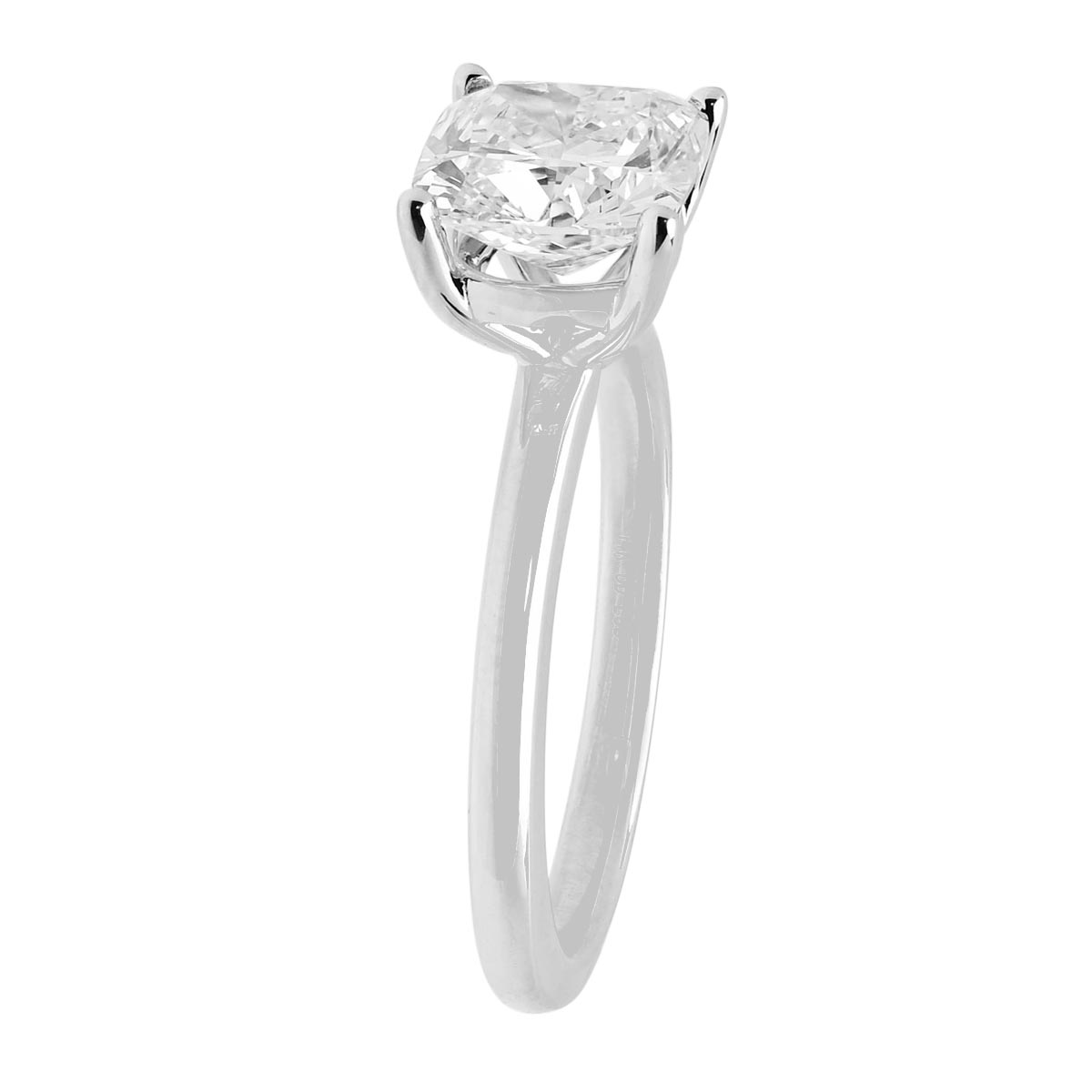Lab Grown Cushion Diamond Solitaire Engagement Ring in 14kt White Gold (2ct)