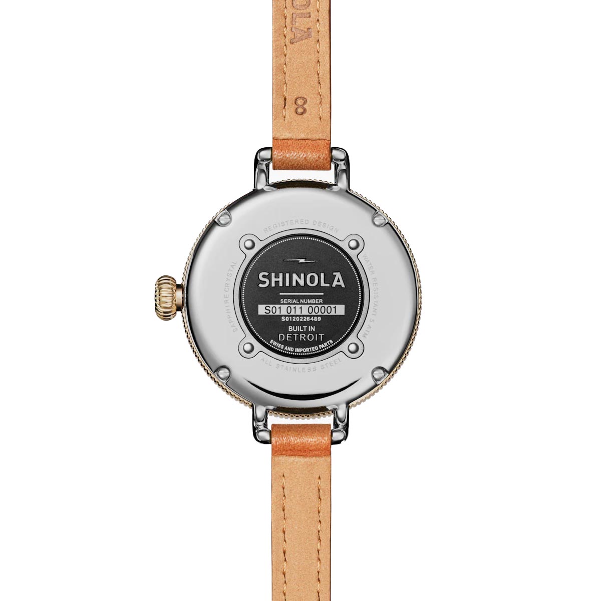 Shinola Birdy Watch with White Mother of Pearl Dial and Brown Double Wrap Leather Strap quartz movement
