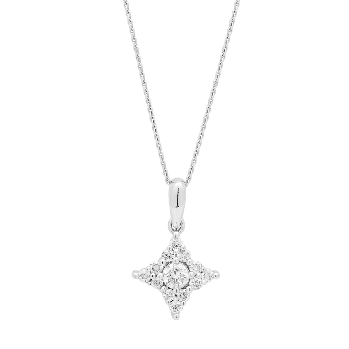 Diamond Star Necklace in 14kt White Gold (1/4ct tw)