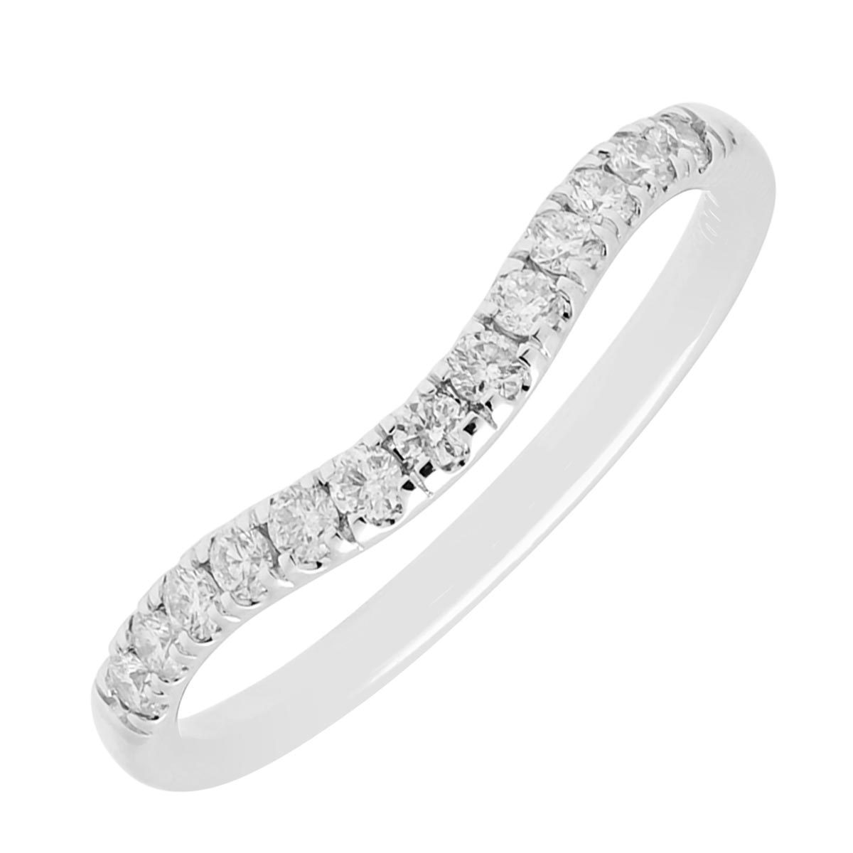 Diamond Curved Band in 14kt White Gold (1/4ct tw)