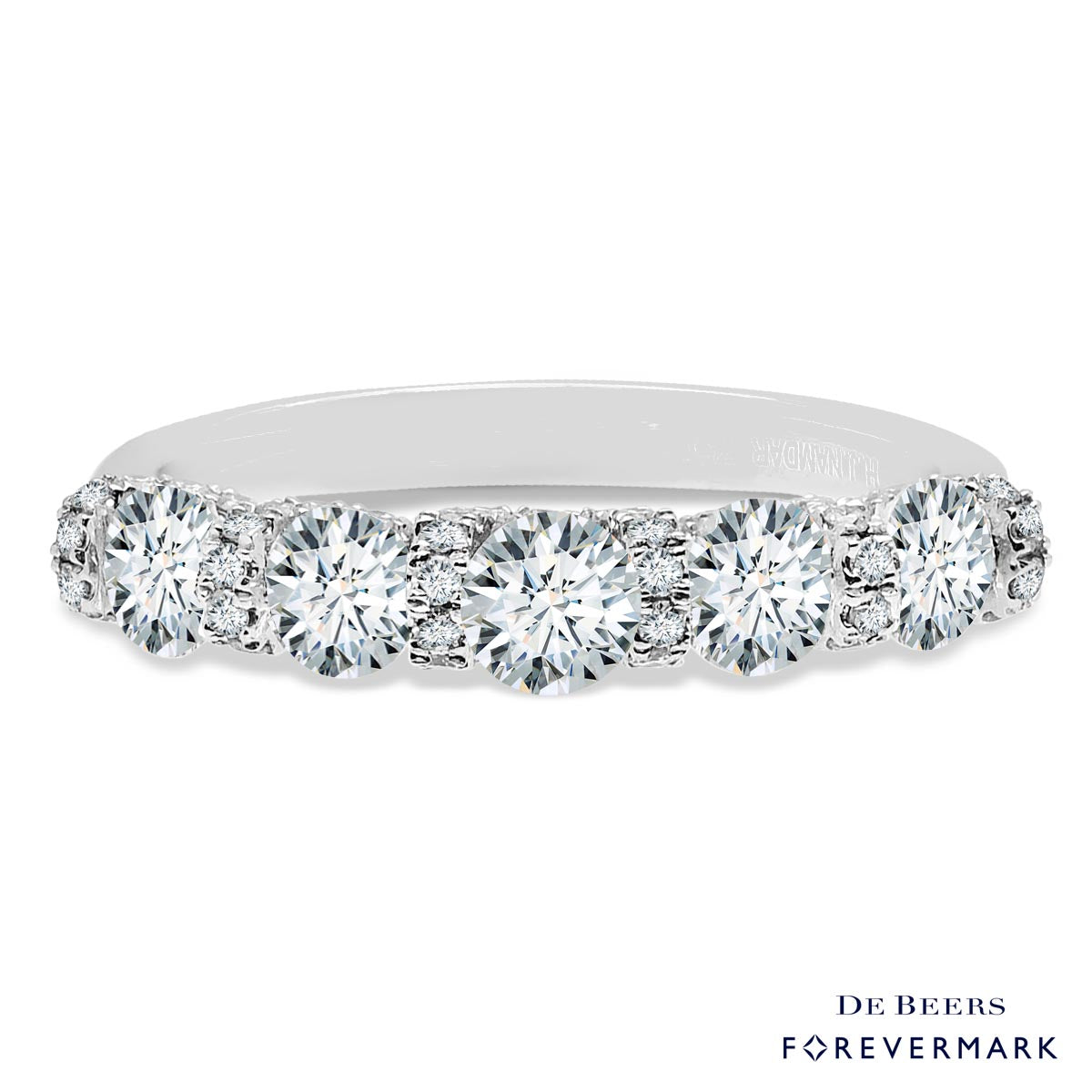 De Beers Forevermark Diamond Wedding Band in 18kt White Gold (1 1/5ct tw)