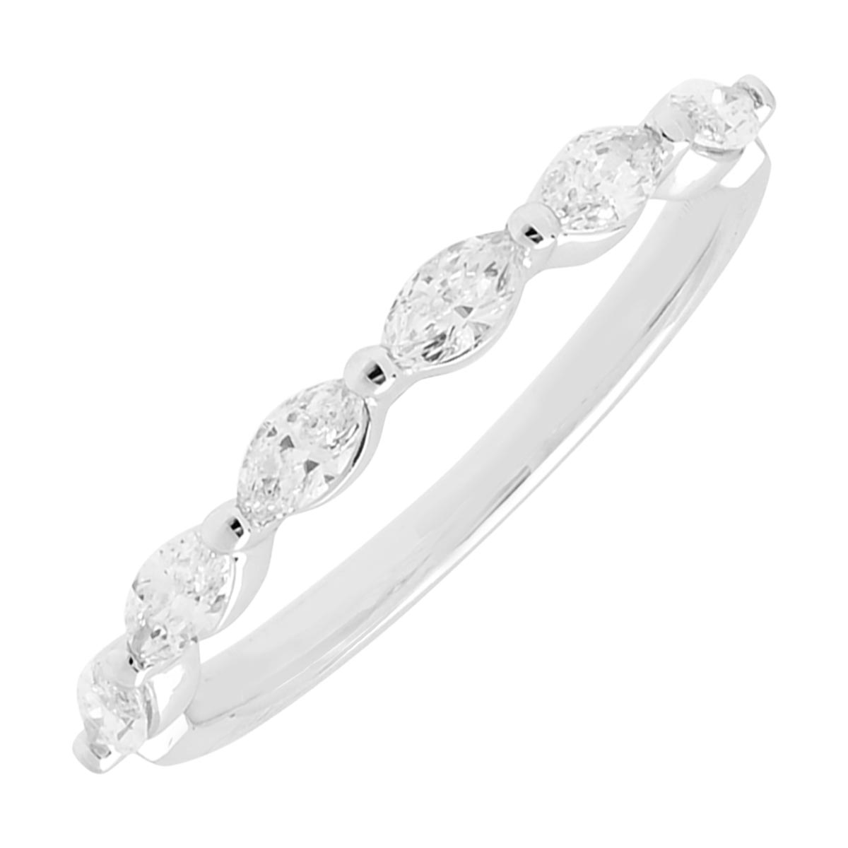 Diamond Marquise Wedding Band in 14kt White Gold (1/2ct tw)