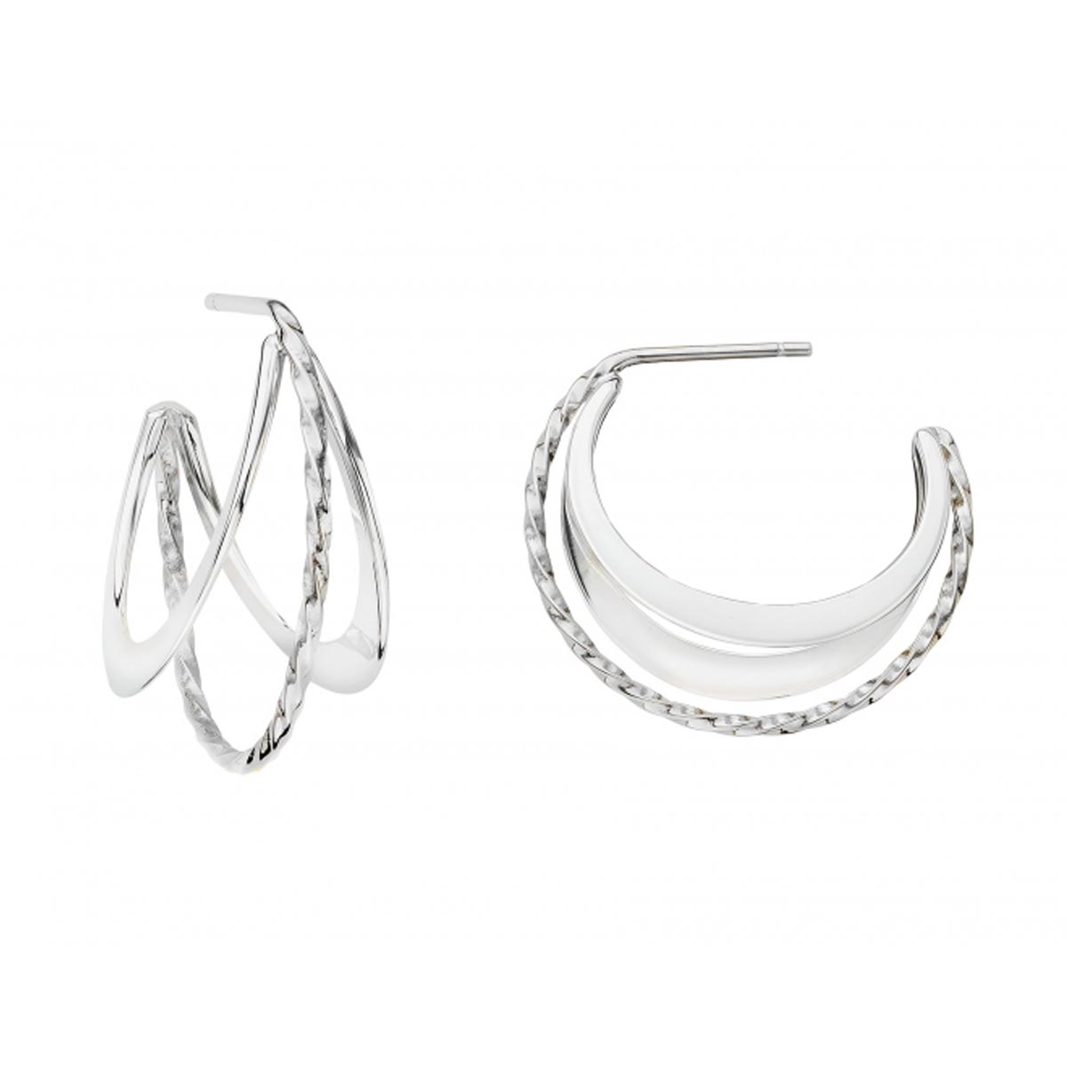 E.L. Designs Twizzler Hoop Earrings in Sterling Silver