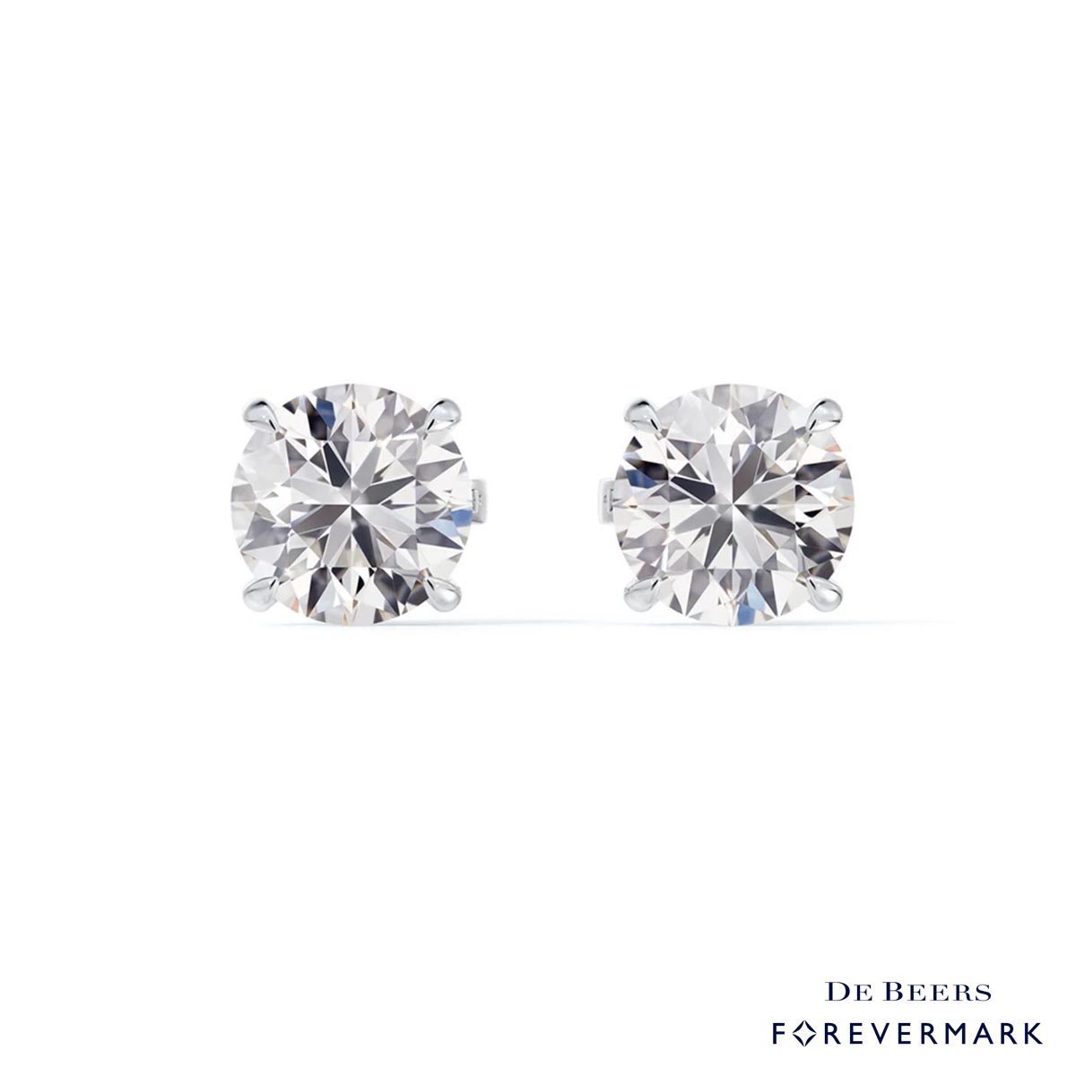 De Beers Forevermark Diamond Martini Style Stud Earrings in 18kt White Gold (1/4ct tw)