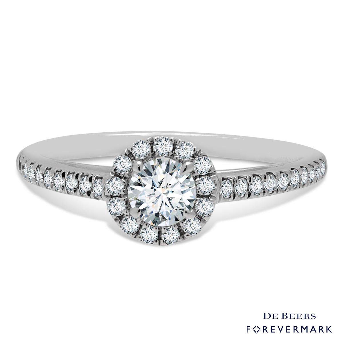 Forevermark Diamond Halo Engagement Ring in 18kt White Gold (1/2ct tw)