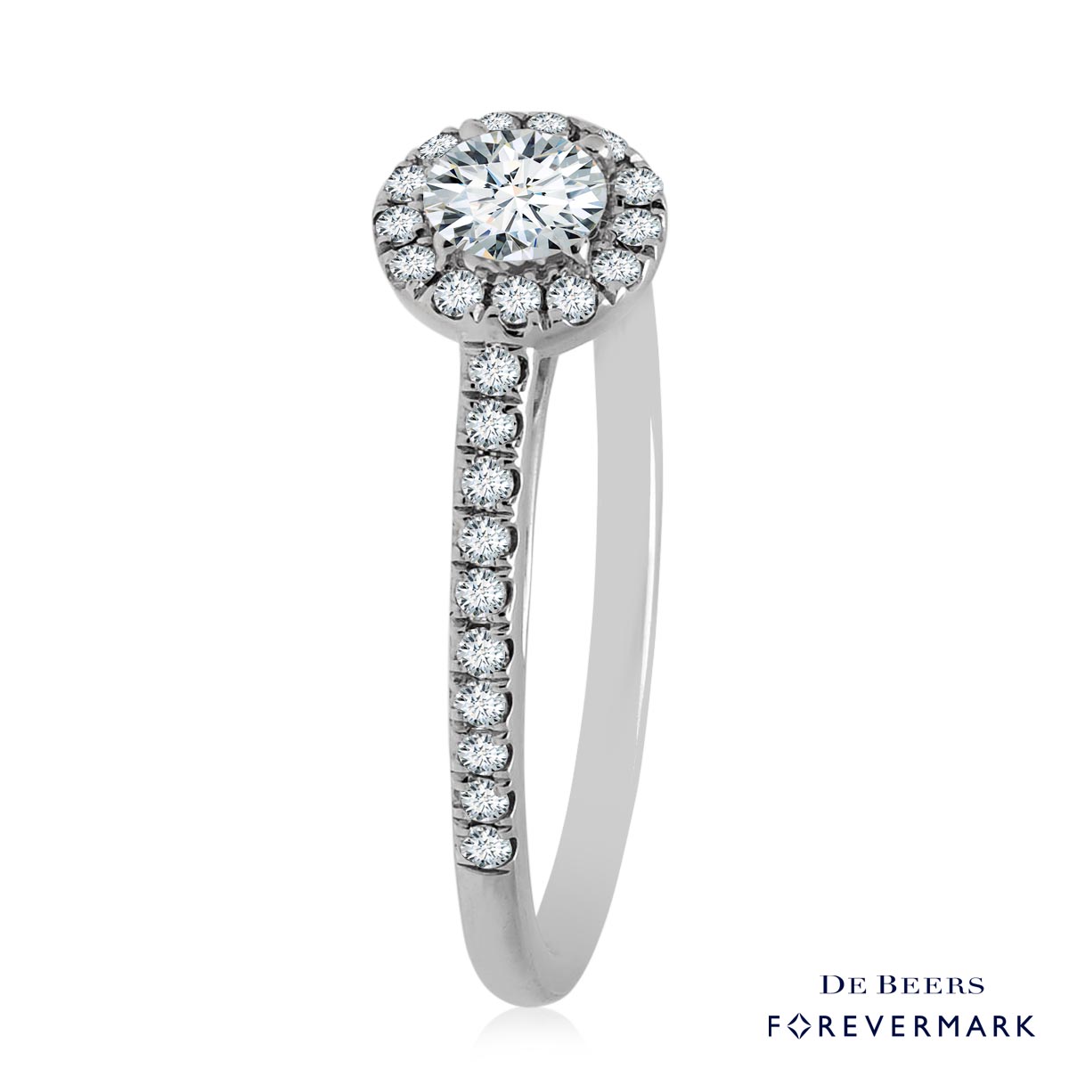 Forevermark Diamond Halo Engagement Ring in 18kt White Gold (1/2ct tw)