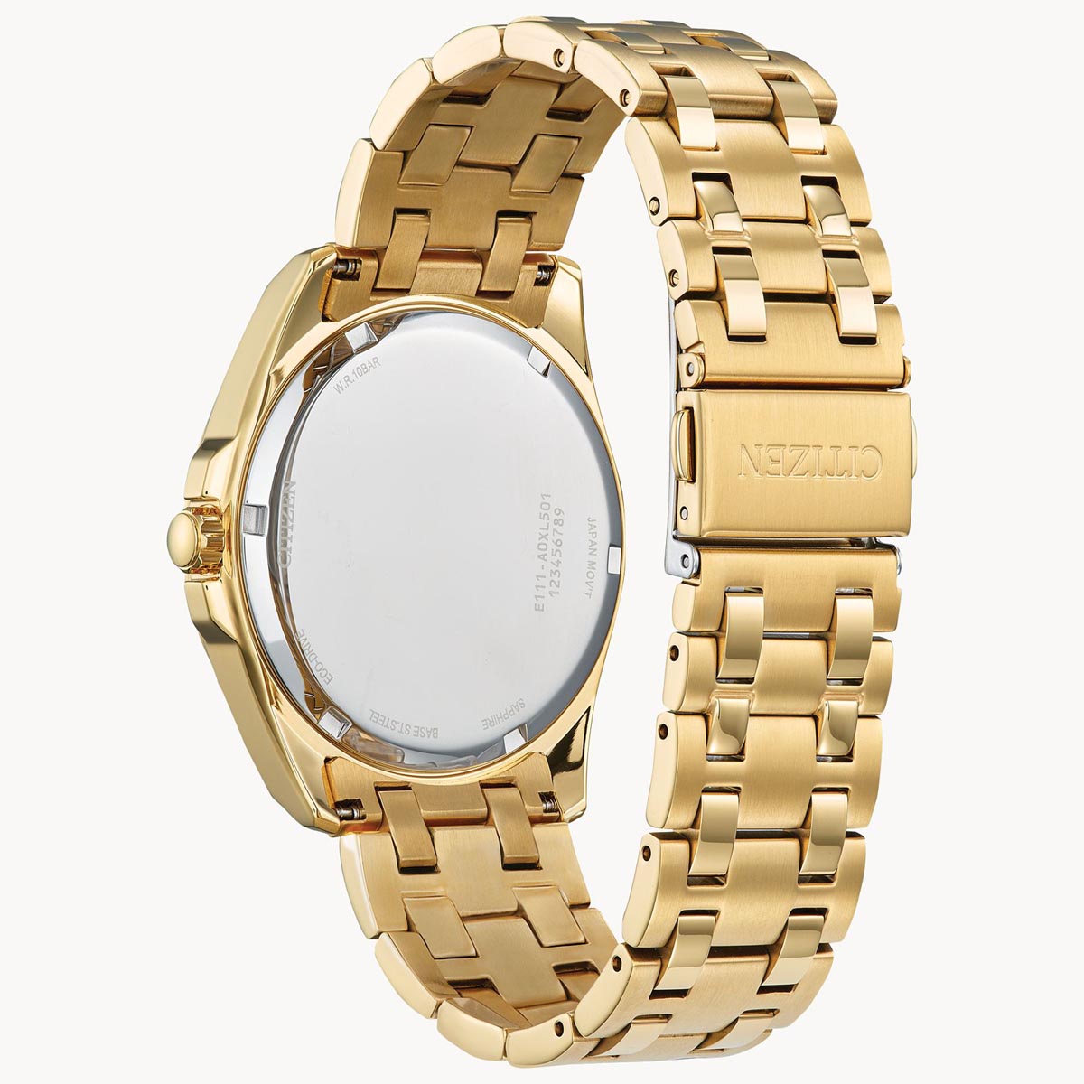 Citizen Peyten Mens Watch with Yellow Dial and Yellow Gold Toned Bracelet (eco drive movement)