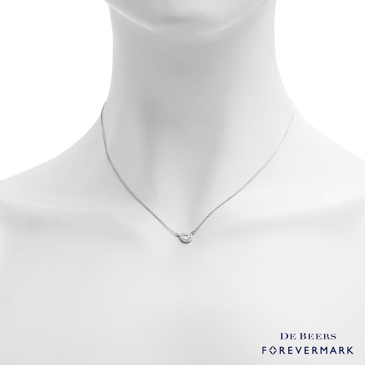 Forevermark Center of My Universe Diamond Pear Necklace in 18kt White Gold (3/8ct tw)