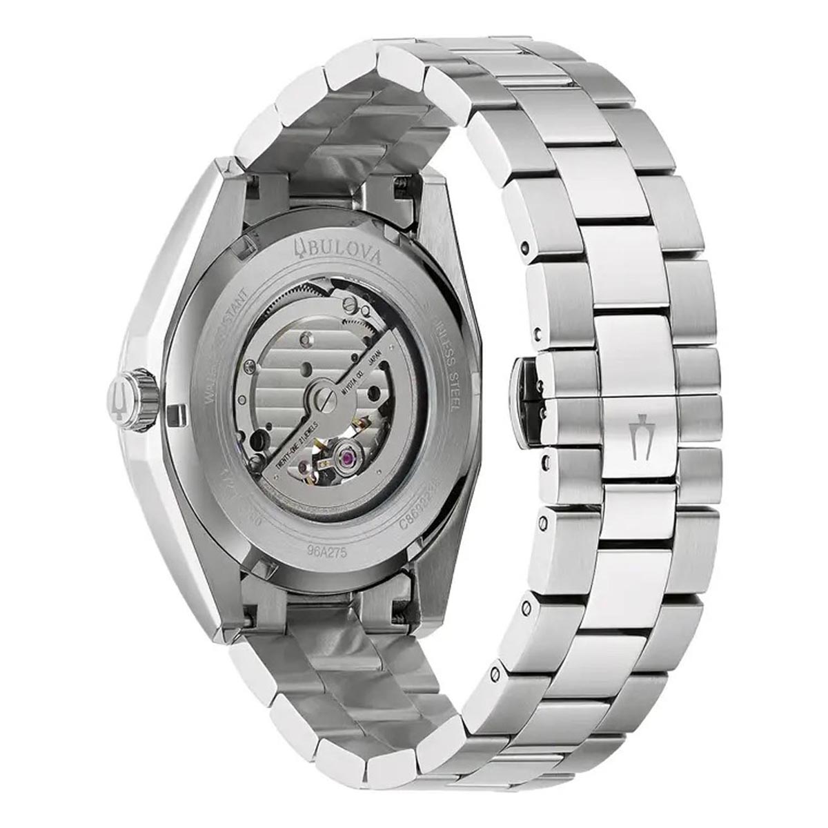 Bulova Surveyor Mens Watch with Blue Dial and Stainless Steel Bracelet (automatic movement)