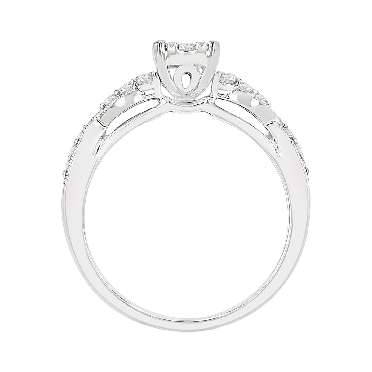 Lovebright Diamond Oval Engagement Ring in 14kt White Gold (1/2ct tw)