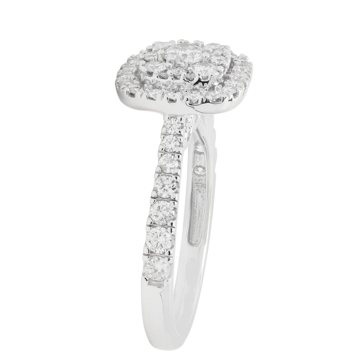 Estate Cushion Diamond Halo Ring in 10kt White Gold (1ct tw)