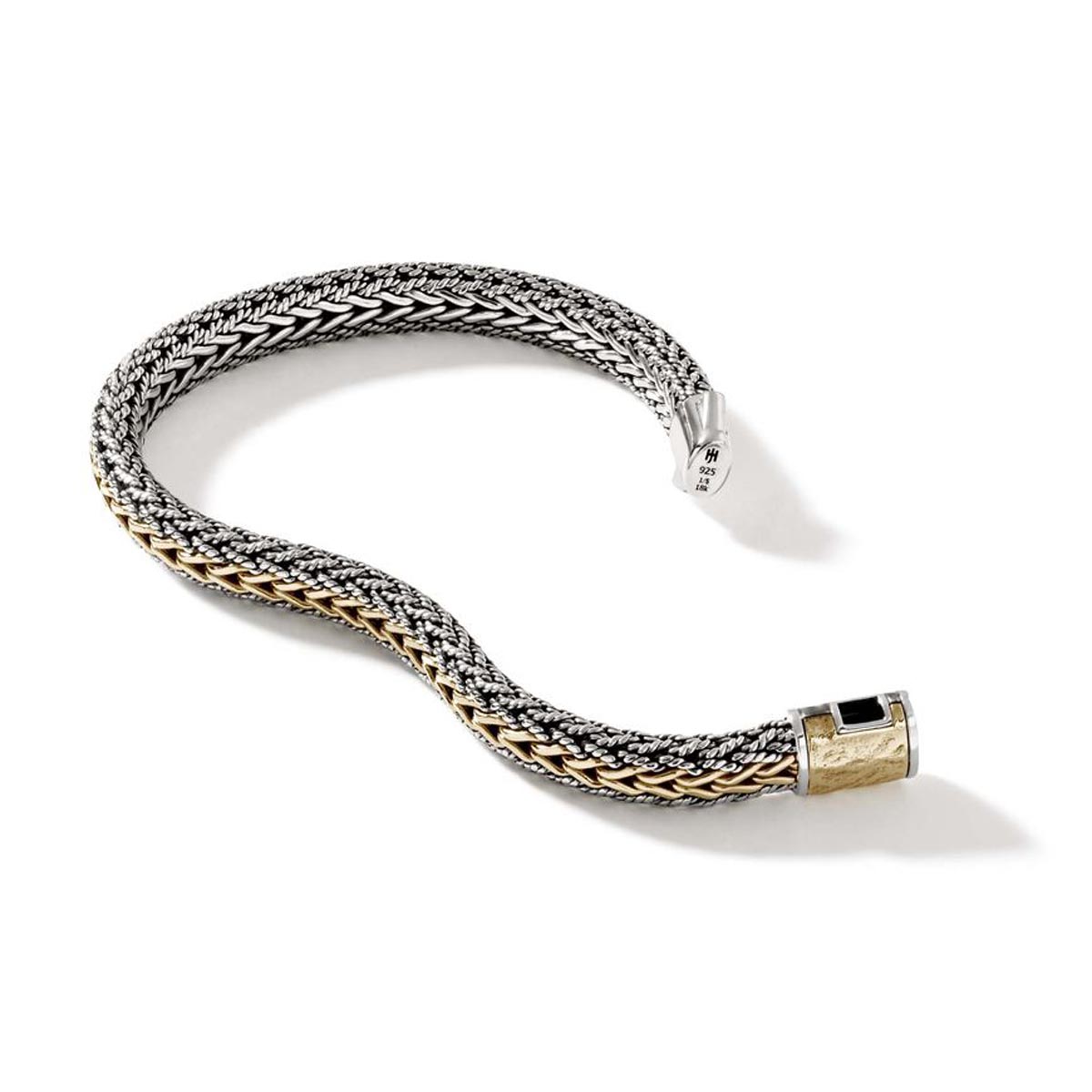 John Hardy Icon Reversible Bracelet in Sterling Silver and 18kt Yellow Gold (7mm)