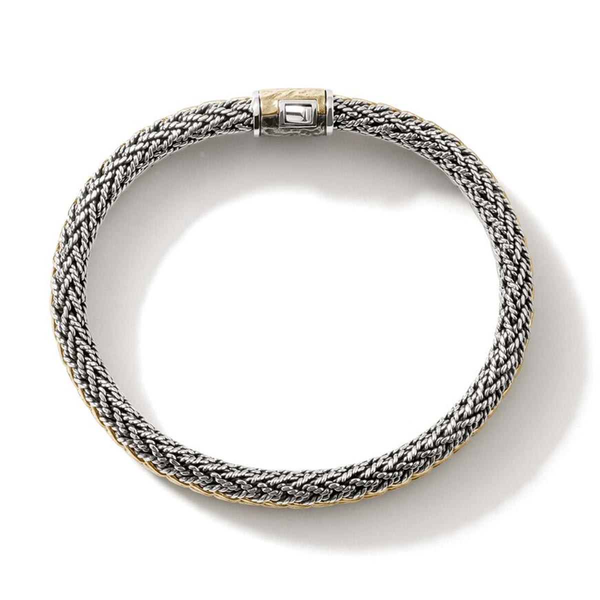 John Hardy Icon Reversible Bracelet in Sterling Silver and 18kt Yellow Gold (7mm)