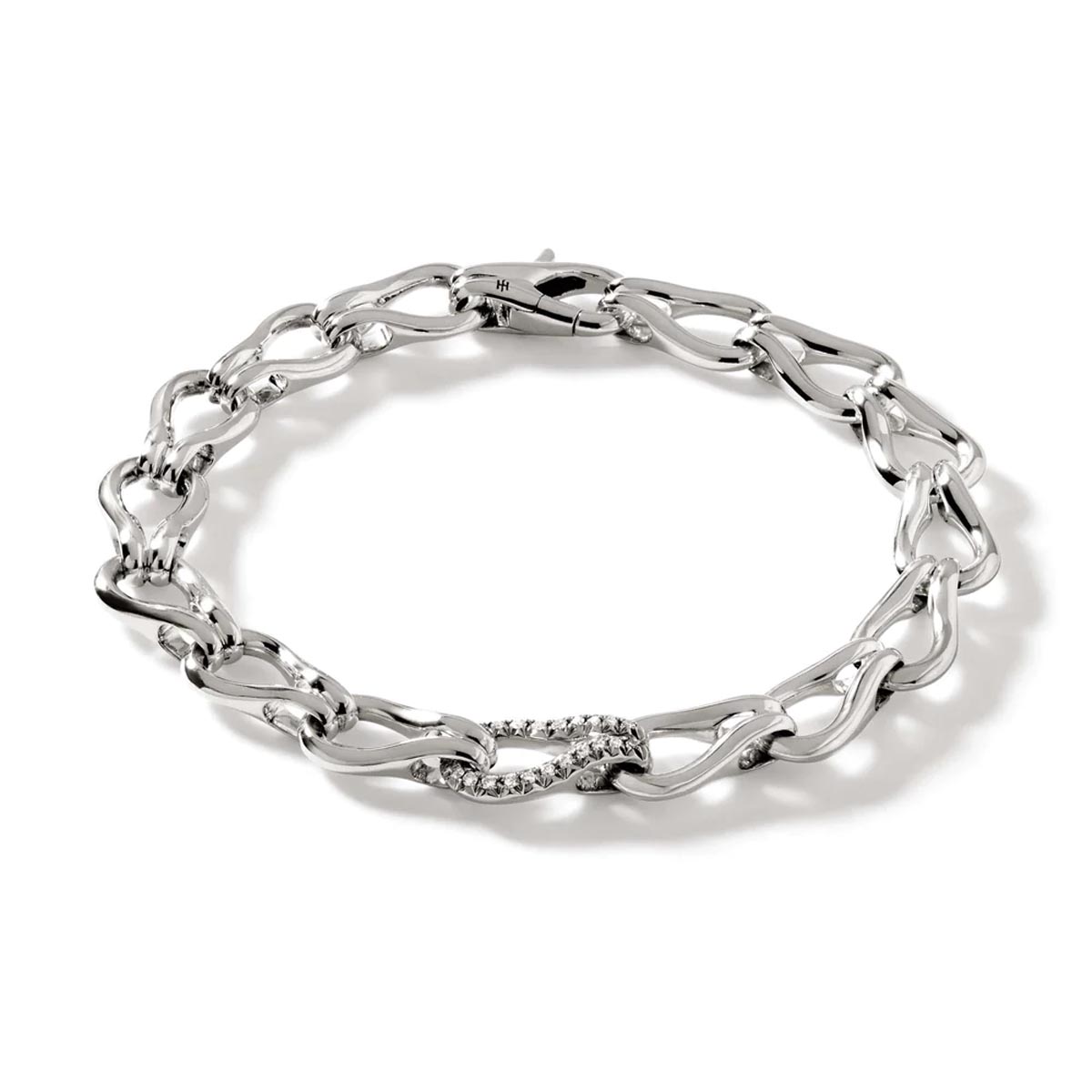 John Hardy Surf Bracelet in Sterling Silver with Diamonds (1/5ct tw)