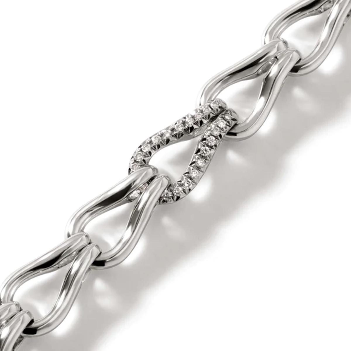 John Hardy Surf Bracelet in Sterling Silver with Diamonds (1/5ct tw)