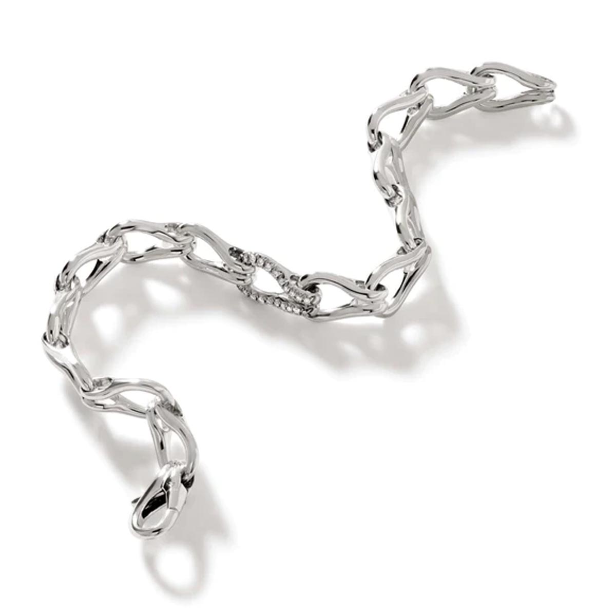 John Hardy Surf Bracelet in Sterling Silver with Diamonds (1/5ct tw)