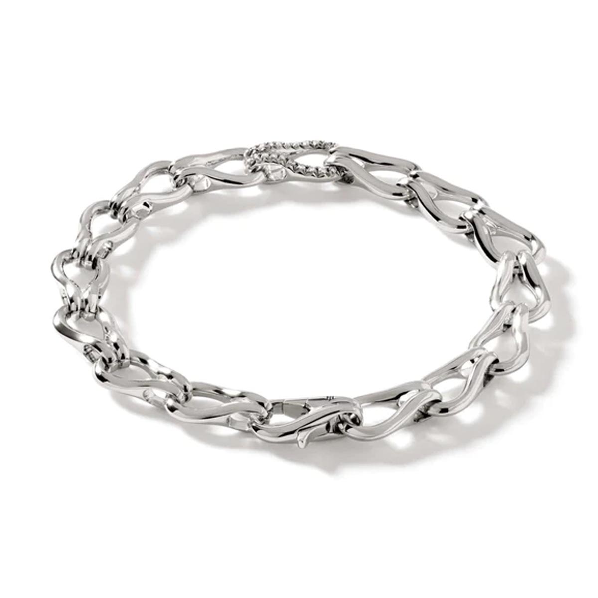 John Hardy Surf Bracelet in Sterling Silver with Diamonds (1/5ct tw)